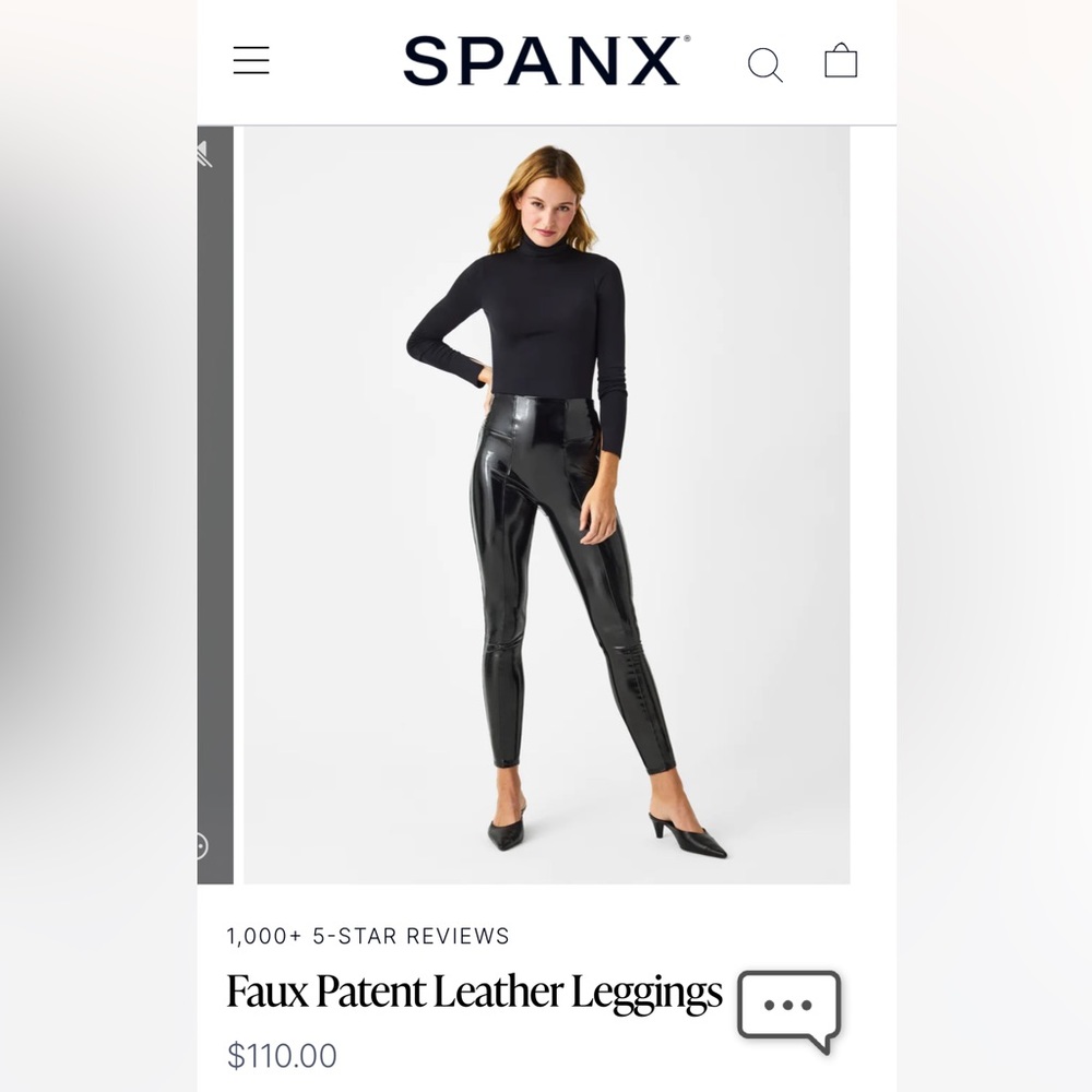 Spanx Faux Patent Leather Leggings (New With Tags!)